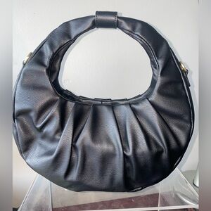 Black Scoop leather bag SMALL